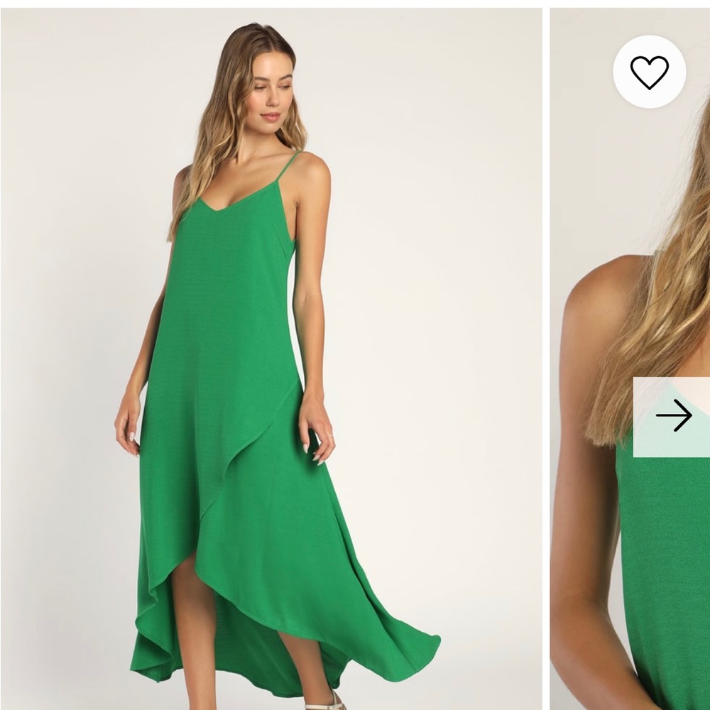 NWOT NEVER WORN Lulus green high low maxi dress